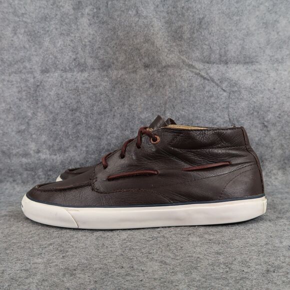 Converse Shoes Mens 8.5 Sneakers Jack Purcell Boat Mid Leather Brown Womens 10 - Picture 5 of 16